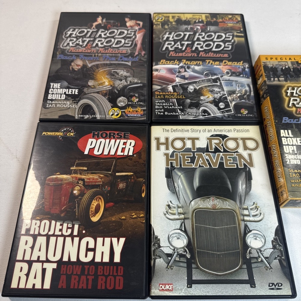 Rat Rod Hot Rod DVD Lot of 4 Hot Rod Heaven Project Raunchy Rat Custom Cars